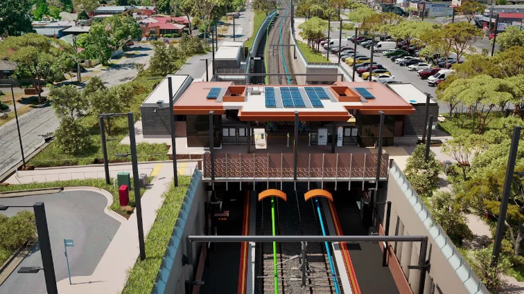 High view — Ringwood East Station